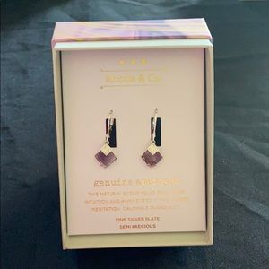NWT Rhode & Co. amethyst earrings